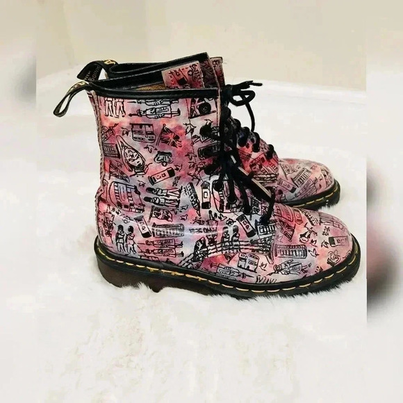 Rare Dr Martens Vintage 90's London Scene Allover Print - Picture 4 of 9
